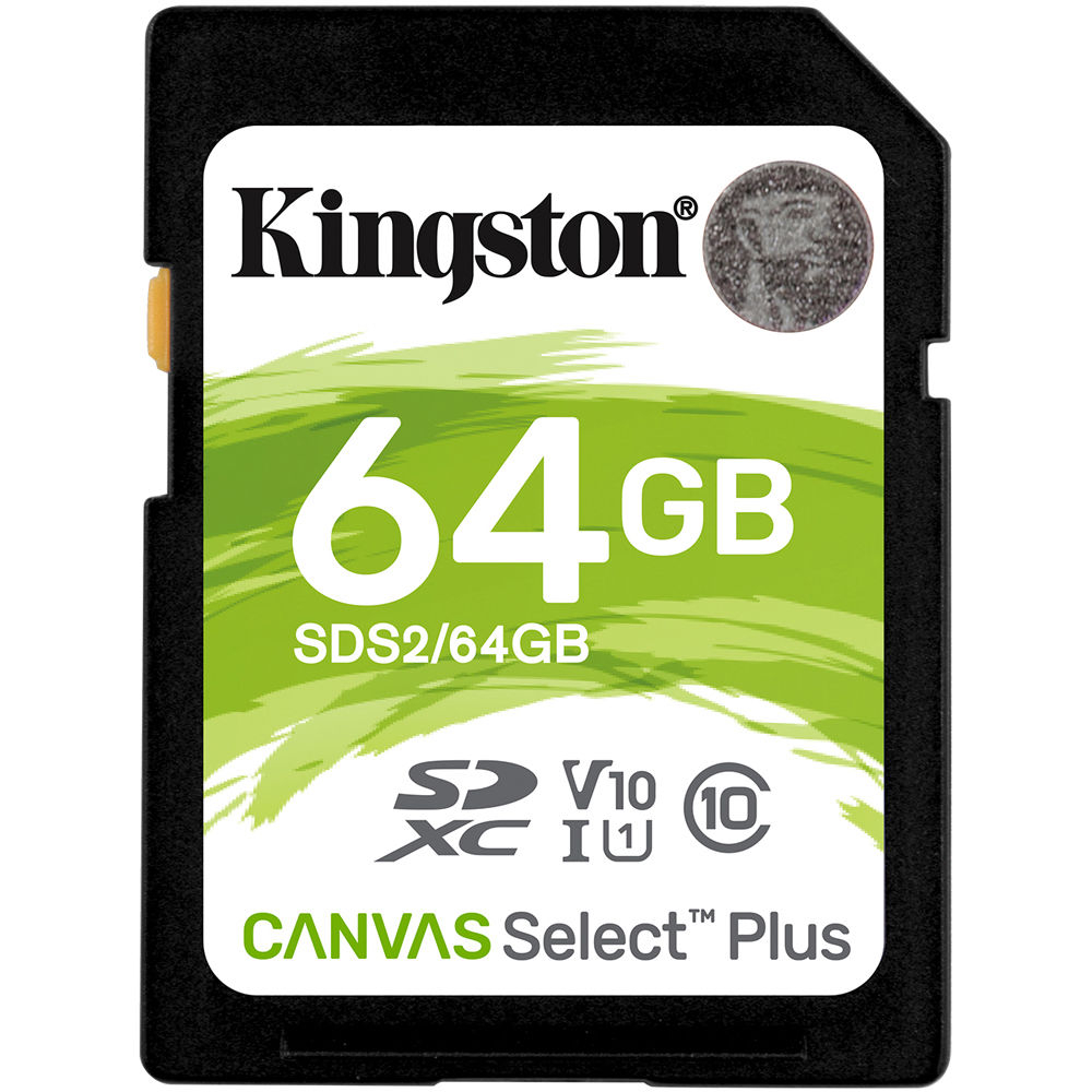 Carto Memria Kingston Canvas Select Plus C10 U3 V30 UHS-I SDXC 64GB 1